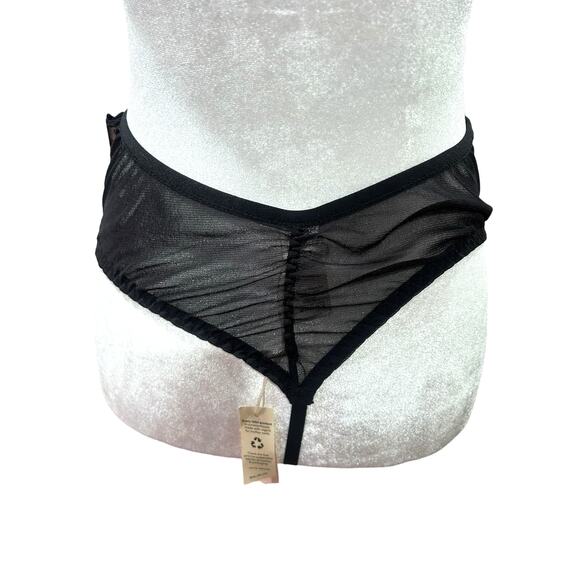 We Are HAH Lingerie Bodysuit Key To UR Heart Sheer Ruffle Black Noir Size Medium - Picture 6 of 10